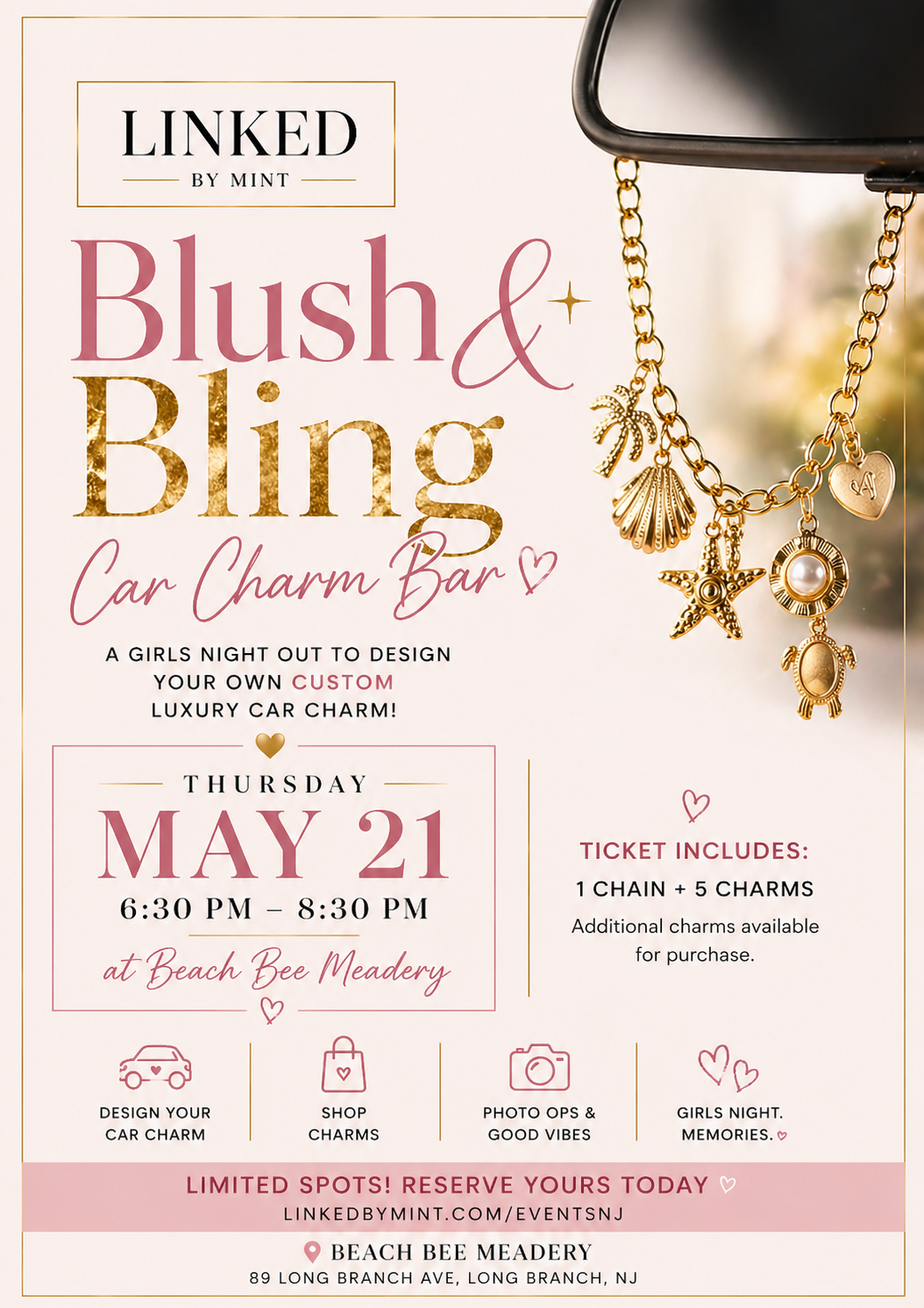 Blush & Bling Car Charm Bar